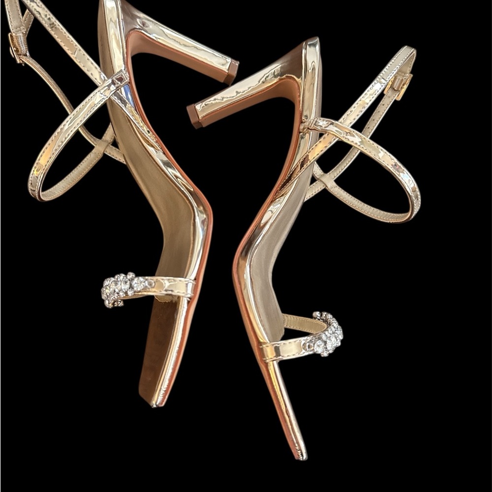 Moda Rope Gold Embellished Heels - Picture 2 of 6